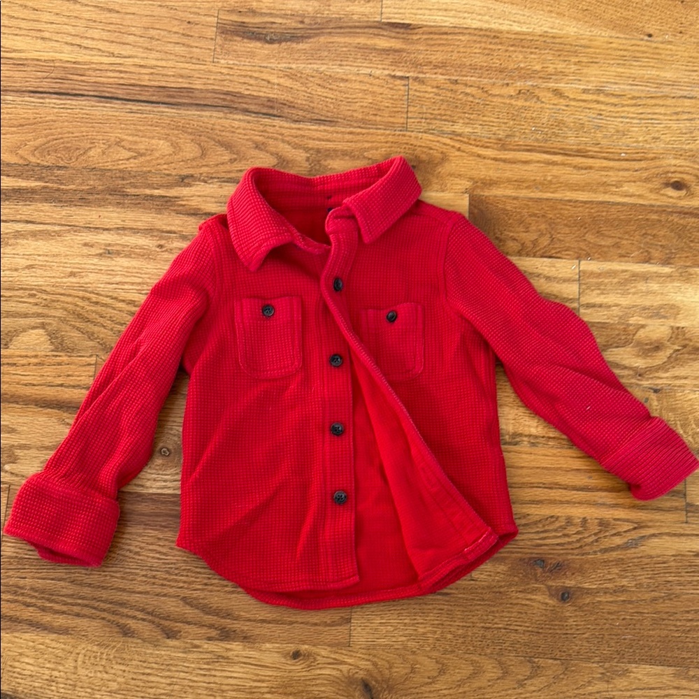Janie and Jack Red Kids Button-Up Shirt